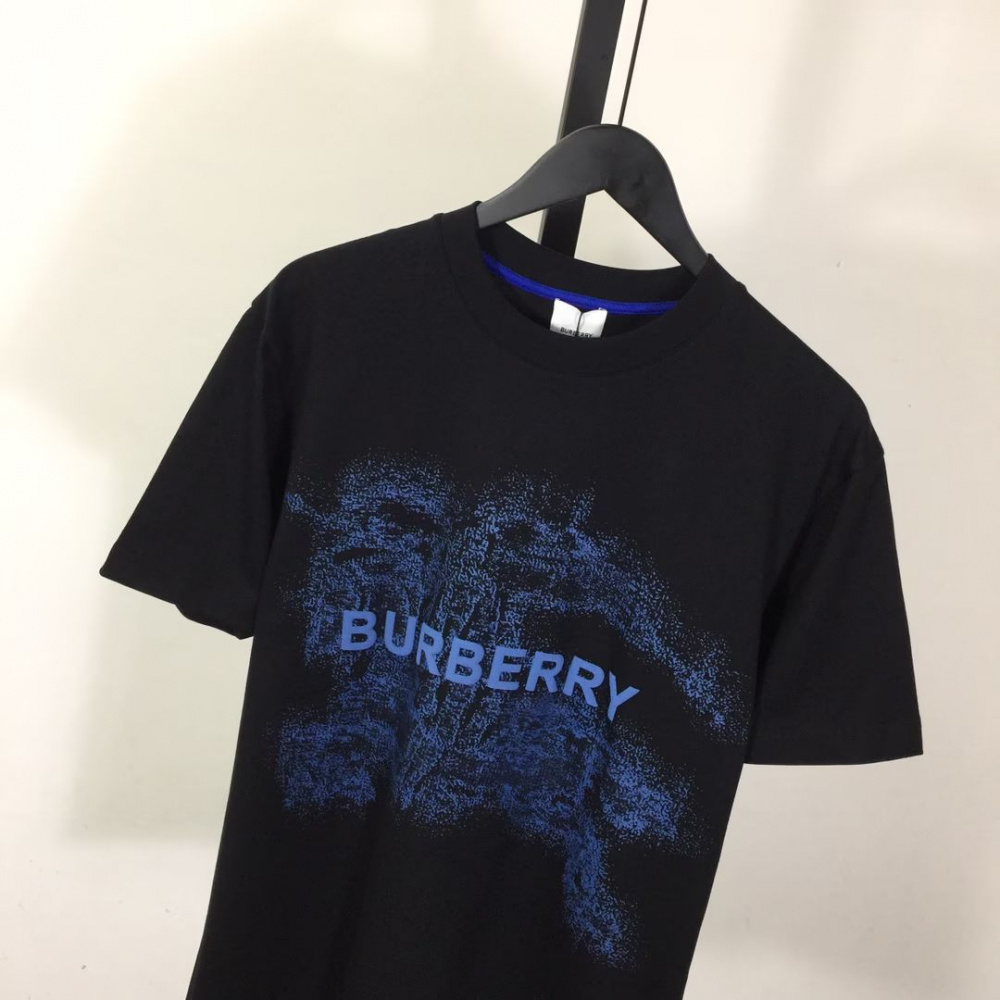 Camisa Burberry de algodão Preta com logo Azul