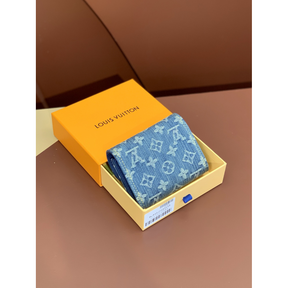 Carteira Louis Vuitton Victorine Monogram Denim Blue 12x9.5x1.5CM
