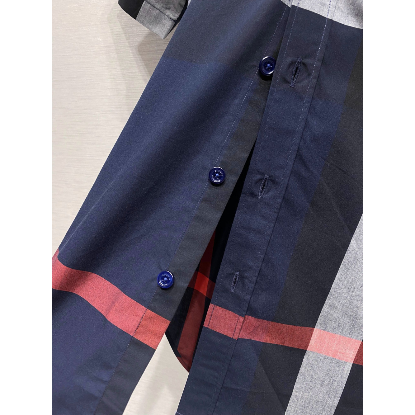 Camisa Burberry de algodão Check cor Azul