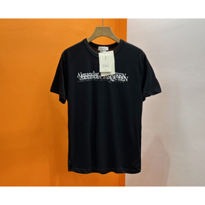 Camisa de Algodão Alexander McQueen Preta logo
