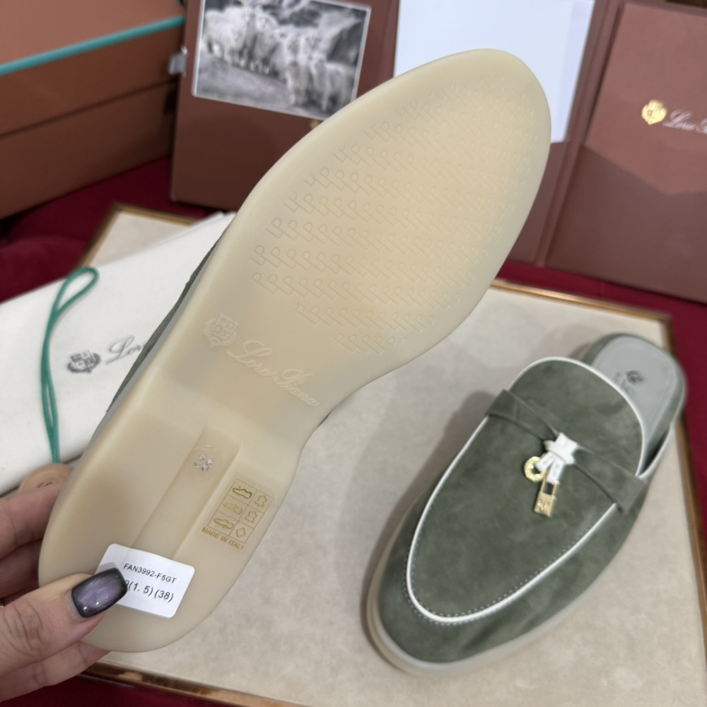 Summer Charms Walk Babouche Loro Piana Loafer Verde