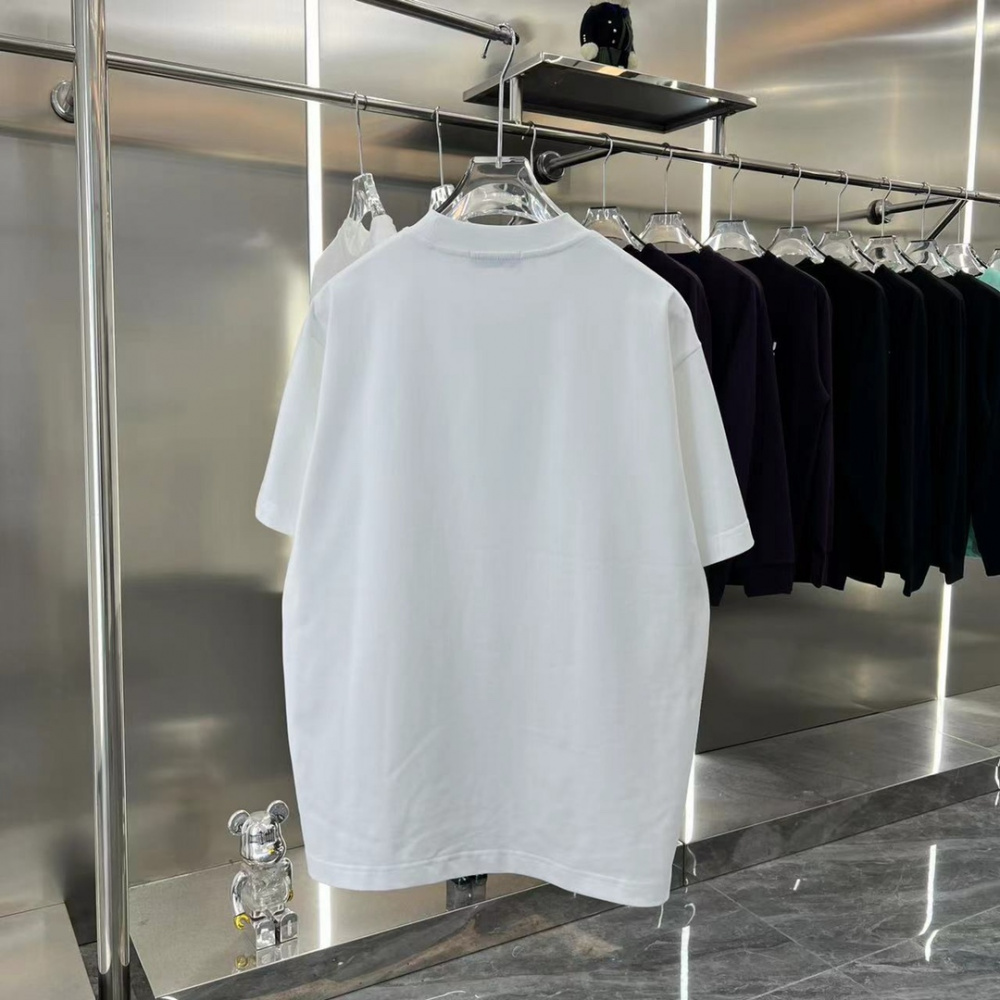 Camiseta de Algodão Balenciaga com Logo estampado Branca