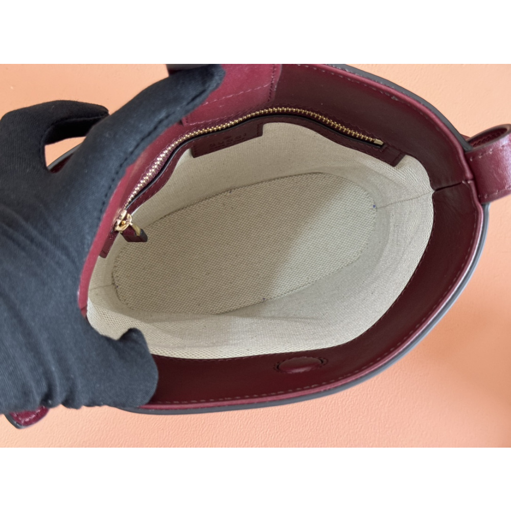 Bolsa Gucci 73 Mini Bucket Bag Bordô NEW 2025 18.5x20x8.5cm