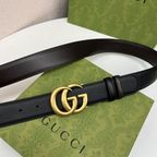 Cinto Gucci GG Dupla Face Preto/Marrom 3.7cm