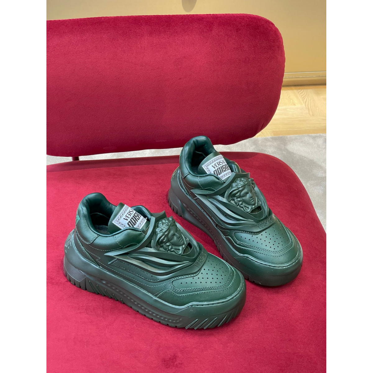 Tênis Versace Cano Baixo Odissea Verde