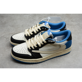 FRAGMENT DESIGN X TRAVIS SCOTT X AIR JORDAN 1 RETRO LOW WHITE/BLUE/BLACK