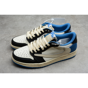 FRAGMENT DESIGN X TRAVIS SCOTT X AIR JORDAN 1 RETRO LOW WHITE/BLUE/BLACK