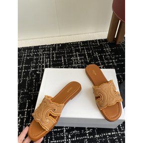 Sandália Celine Marina Finged Mule Marrom Camelo