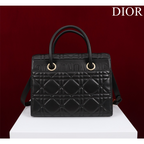 Bolsa Dior St Honoré Tote Black Macrocannage 30 cm