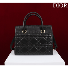 Bolsa Dior St Honoré Tote Black Macrocannage 30 cm