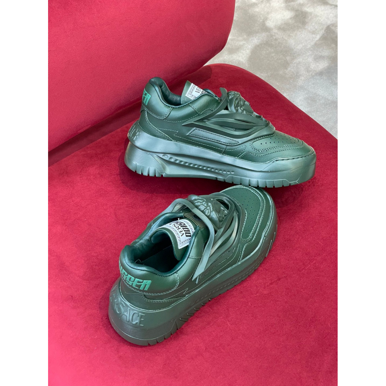 Tênis Versace Cano Baixo Odissea Verde