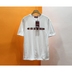 Camiseta de malha de algodão estampada Gucci Web Branca