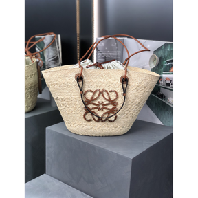 Bolsa Loewe Anagram Basket in Iraca 46x15x24cm (duas cores)