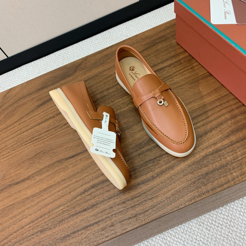 Summer Charms Walk Loro Piana Loafer Couro Marrom