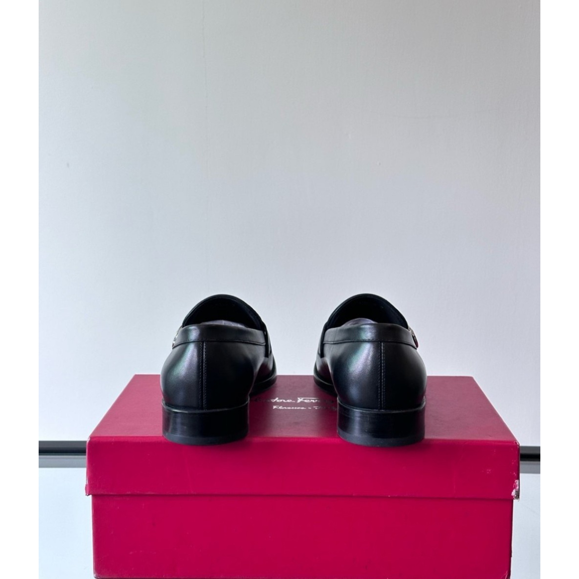 Sapato Mocassim Salvatore Ferragamo Social Preto Couro com Fivela Gancini