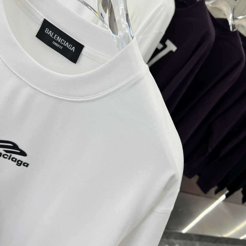 Camiseta de Algodão Balenciaga com Logo estampado Branca