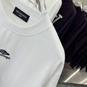 Camiseta de Algodão Balenciaga com Logo estampado Branca