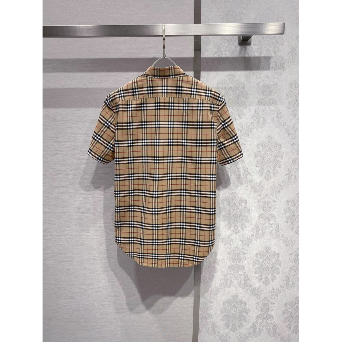 Camisa Burberry de algodão Check cor Areia