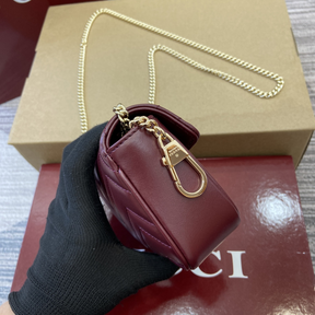 Bolsa Gucci GG Marmont Couro Rosso Ancora Super Mini/Média/Grande