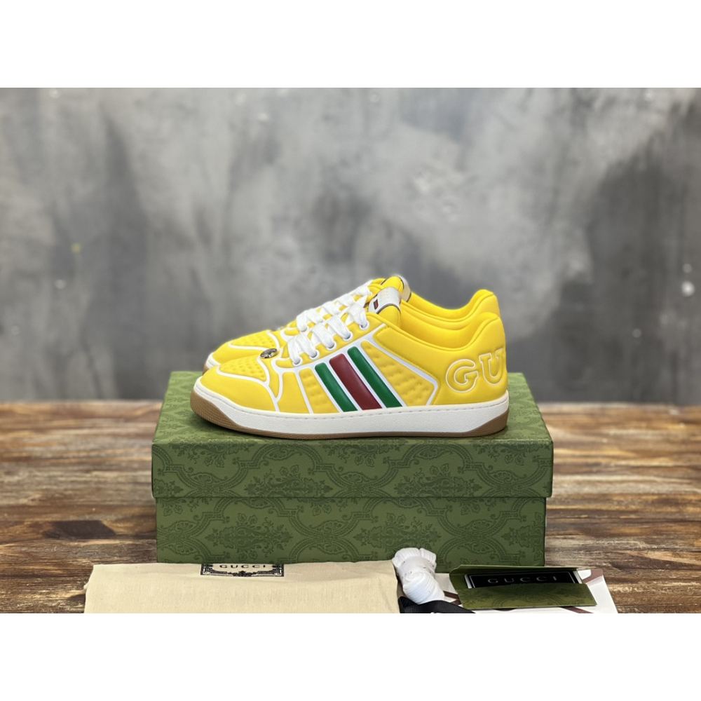 Tênis Gucci Screener With Web Amarelo