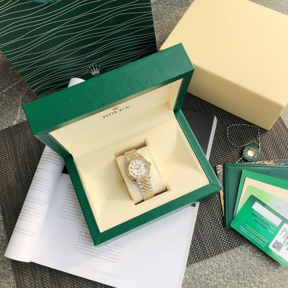 Rolex Datejust Prata/Dourado/Branco