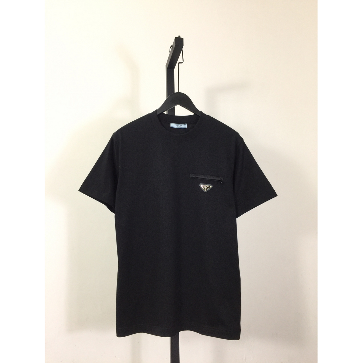 Camisa Prada em algodão com Bolso de zíper Preta