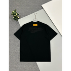 Camiseta de Algodão Louis Vuitton Logo LV Lovers Bordado Preta