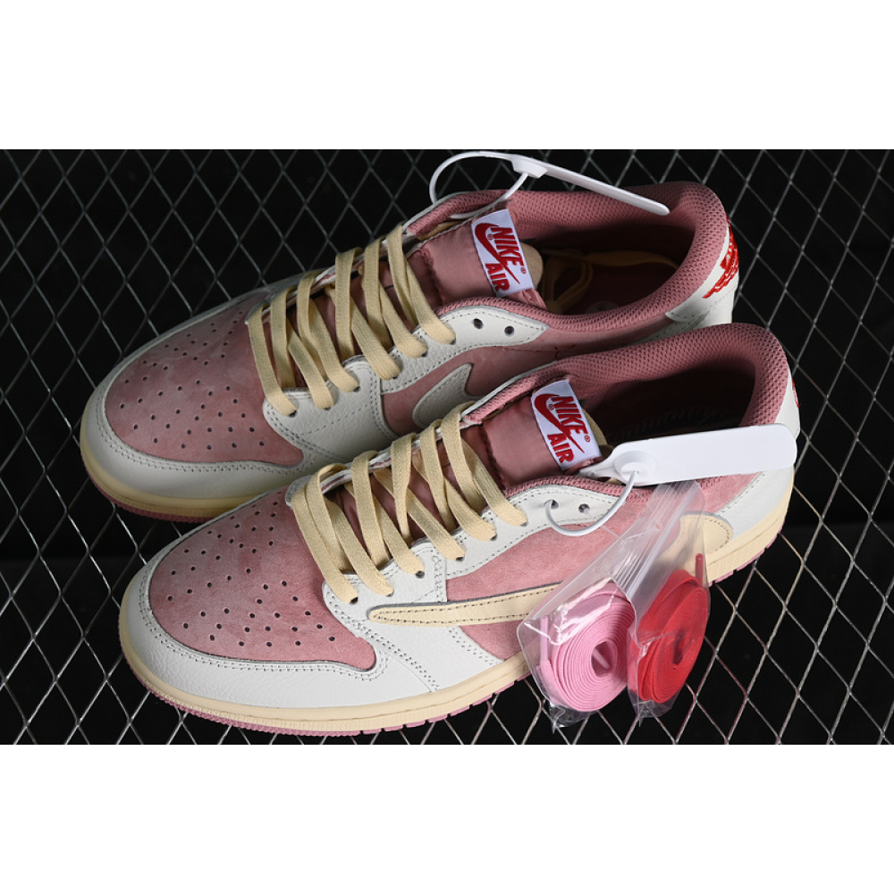 TRAVIS SCOTT X AIR JORDAN 1 LOW OG WHITE/PINK/YELLOW