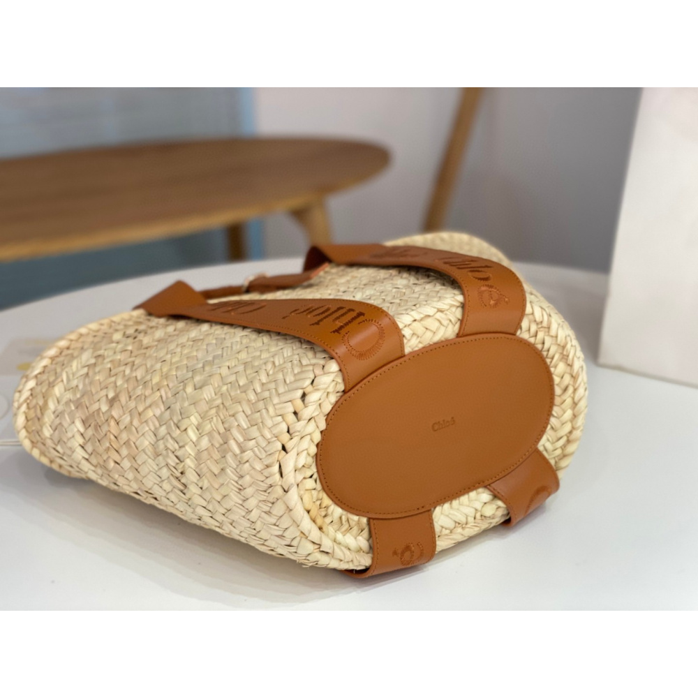 Bolsa Chloé Grande em Raffia e Couro 45x24x18cm (5 cores)
