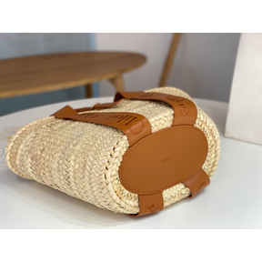 Bolsa Chloé Grande em Raffia e Couro 45x24x18cm (5 cores)