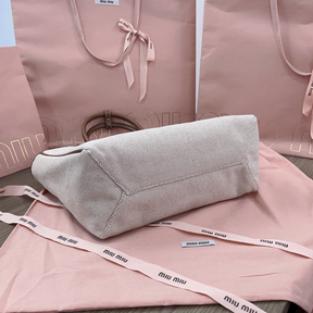Bolsa MiuMiu Tote Ivy Canvas/Couro
