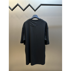 Camisa Prada em algodão Logotipo de letras estampado na parte da frente Preta