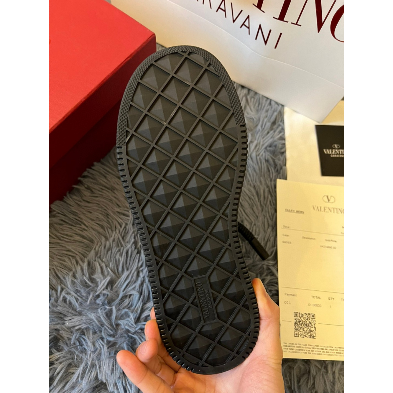 Tênis Valentino Garavani One Stud Couro Preto
