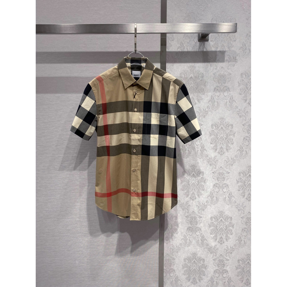 Camisa Burberry de algodão Check cor Bege Clássico