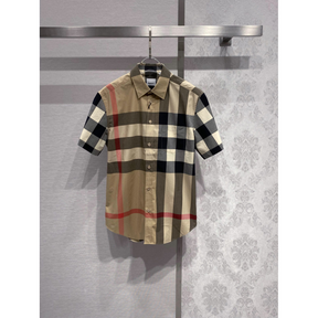 Camisa Burberry de algodão Check cor Bege Clássico