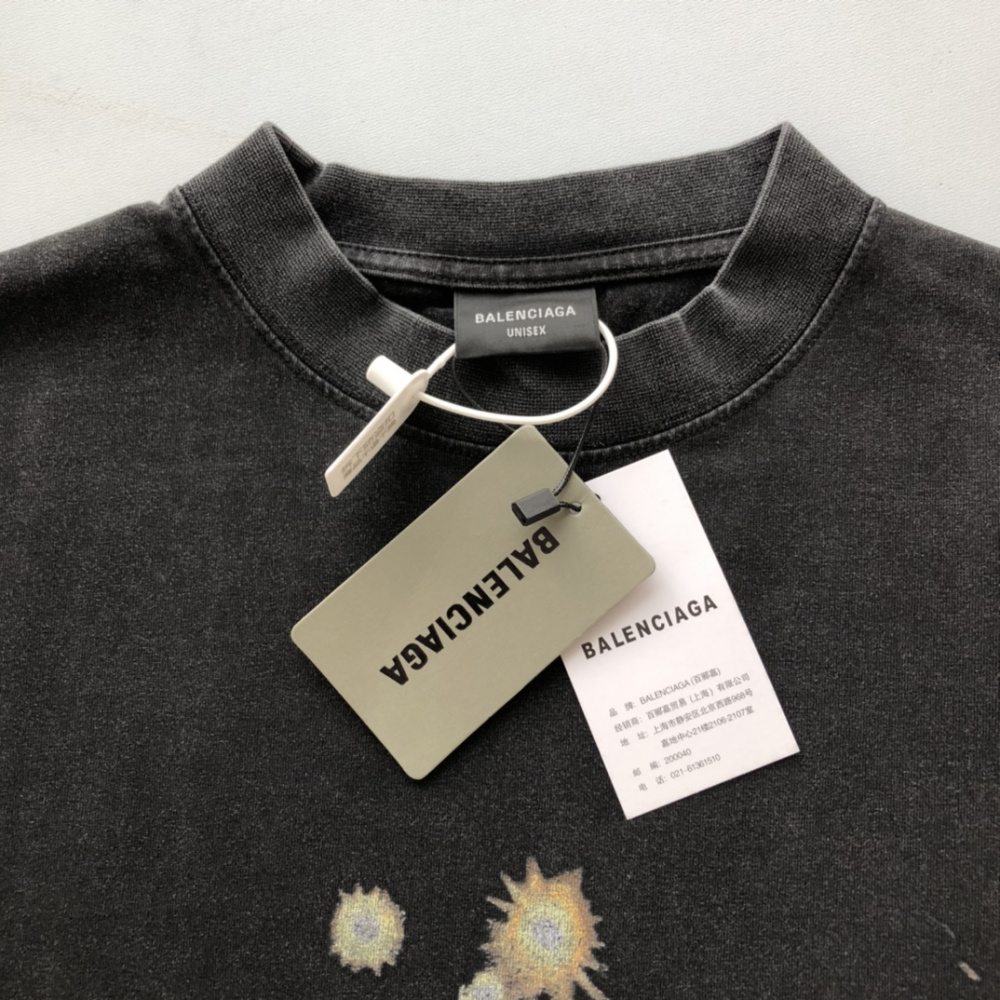 Camiseta de Algodão Balenciaga Oversize Belleville Preta