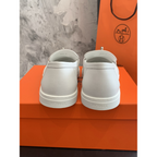 Tênis Hermès Slip-On Game em Couro Liso Branco