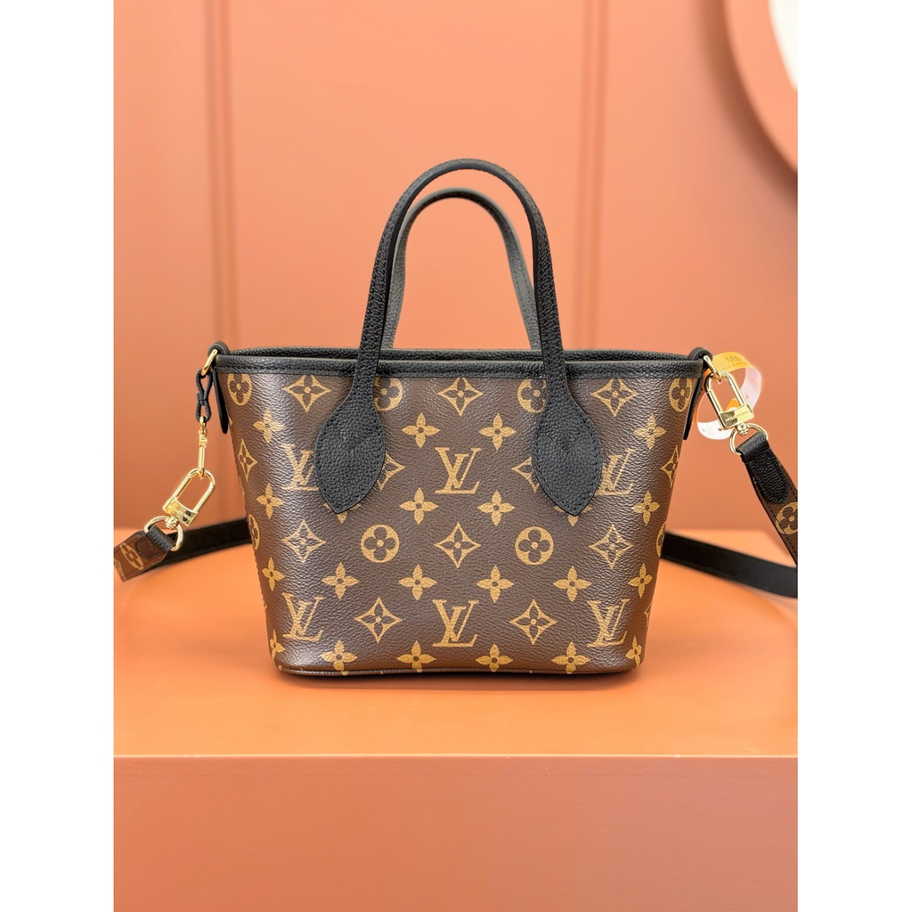 Bolsa Louis Vuitton Neverfull Inside Out PM LV (Preta, Marrom, Cinza) 24x14x9CM