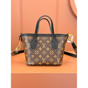 Bolsa Louis Vuitton Neverfull Inside Out PM LV (Preta, Marrom, Cinza) 24x14x9CM