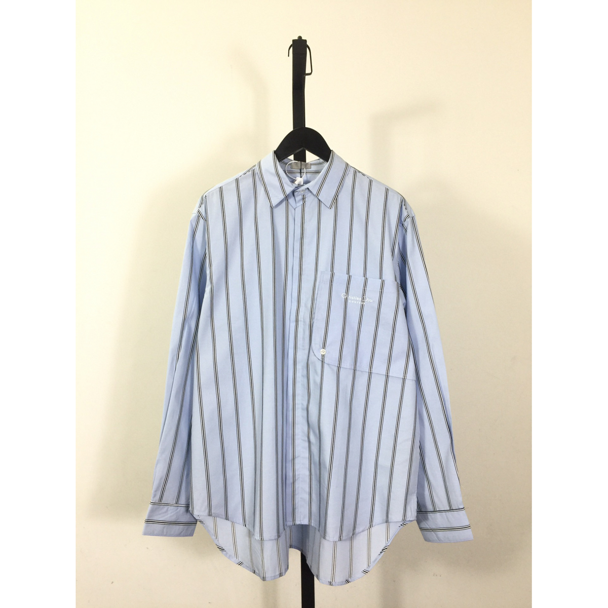 Camisa Social Listrada Dior COUTURE Azul/Preta