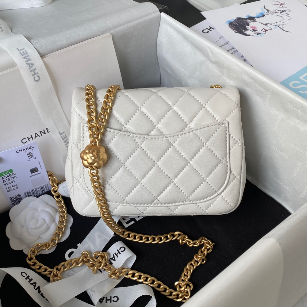 Bolsa Chanel Flap Branca 14.5X23.5X7CM