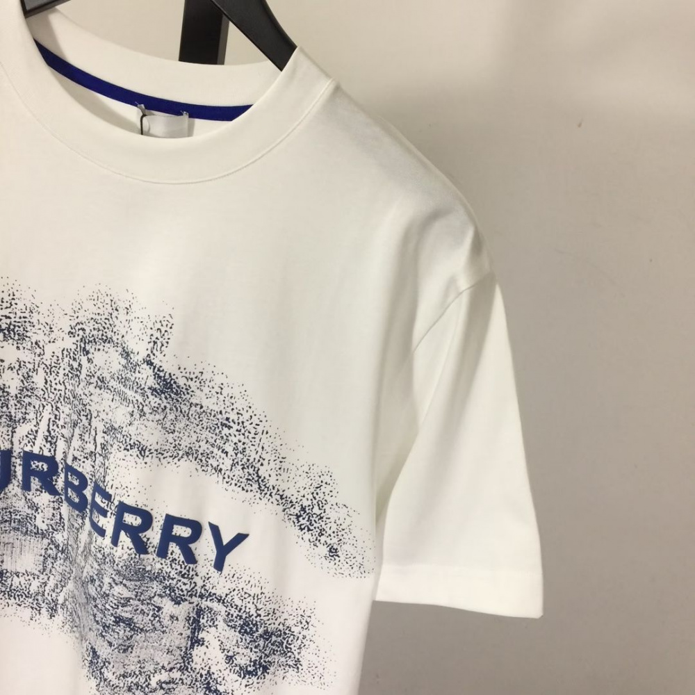 Camisa Burberry de algodão Branca com logo Azul
