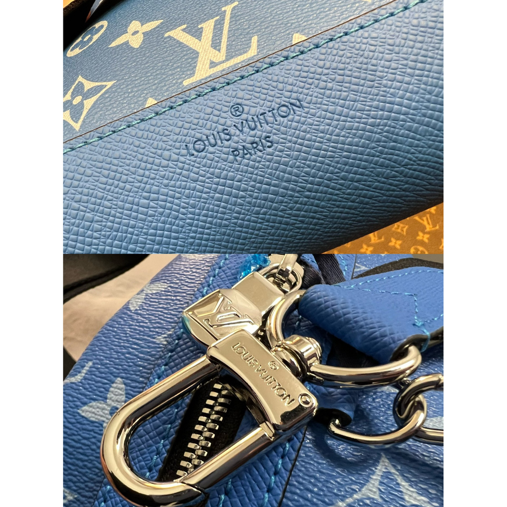 Bolsa Duo Louis Vuitton LV Slingbag Monogram Shadow Azul  20x42x6cm