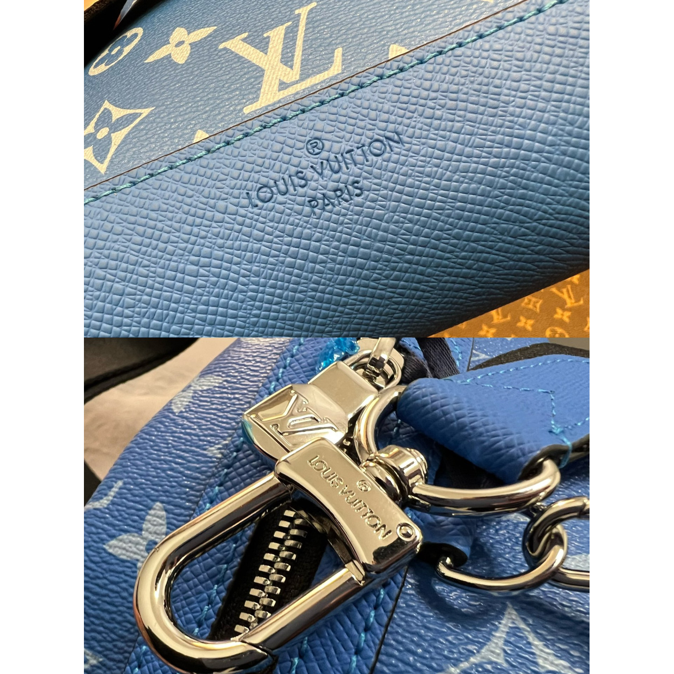 Bolsa Duo Louis Vuitton LV Slingbag Monogram Shadow Azul  20x42x6cm
