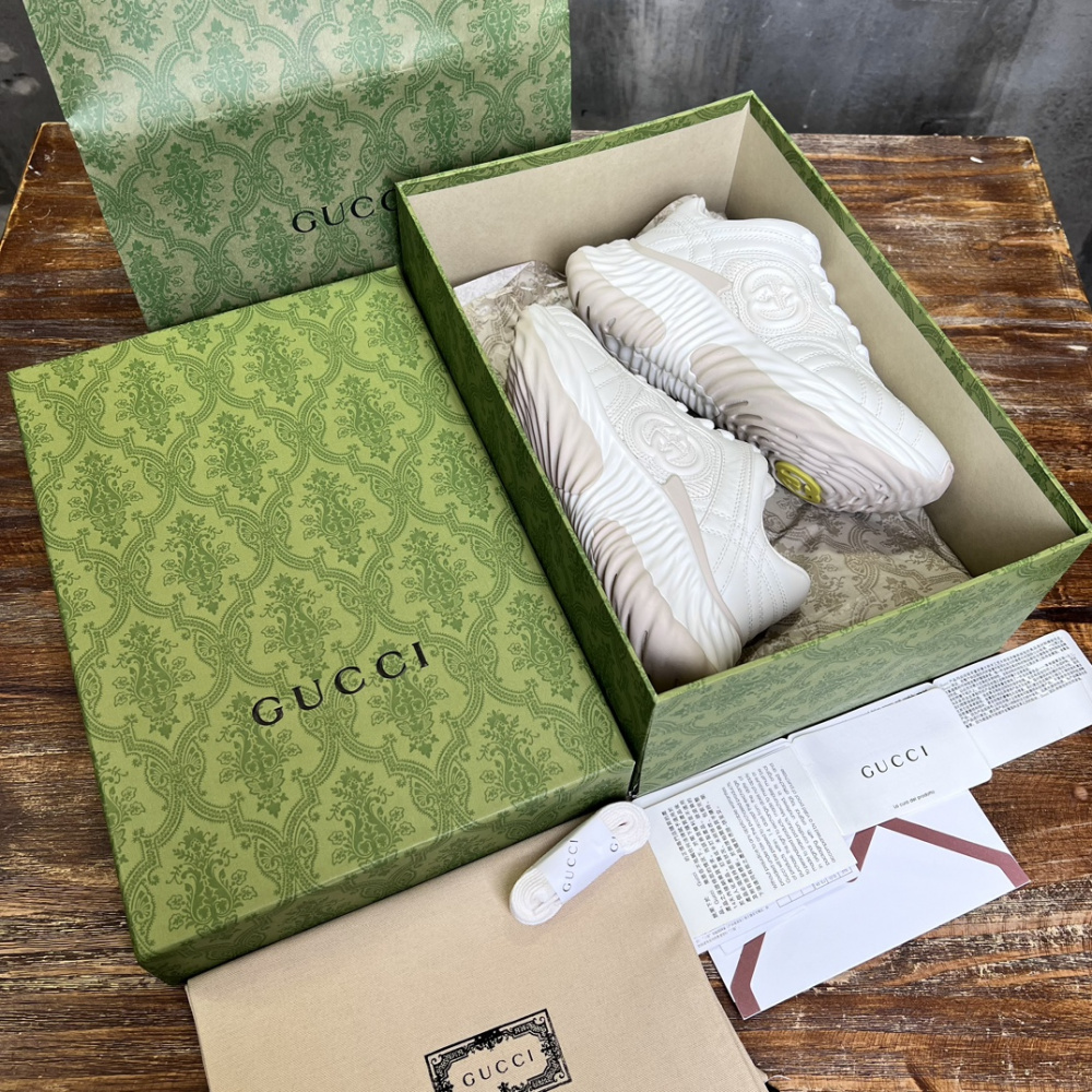 Tênis Gucci Ripple Couro Branco/Off