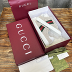Gucci Sneaker Ace With Web Bege  Camurça