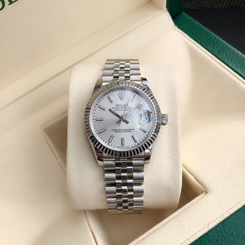 Rolex Datejust Prata/Branco
