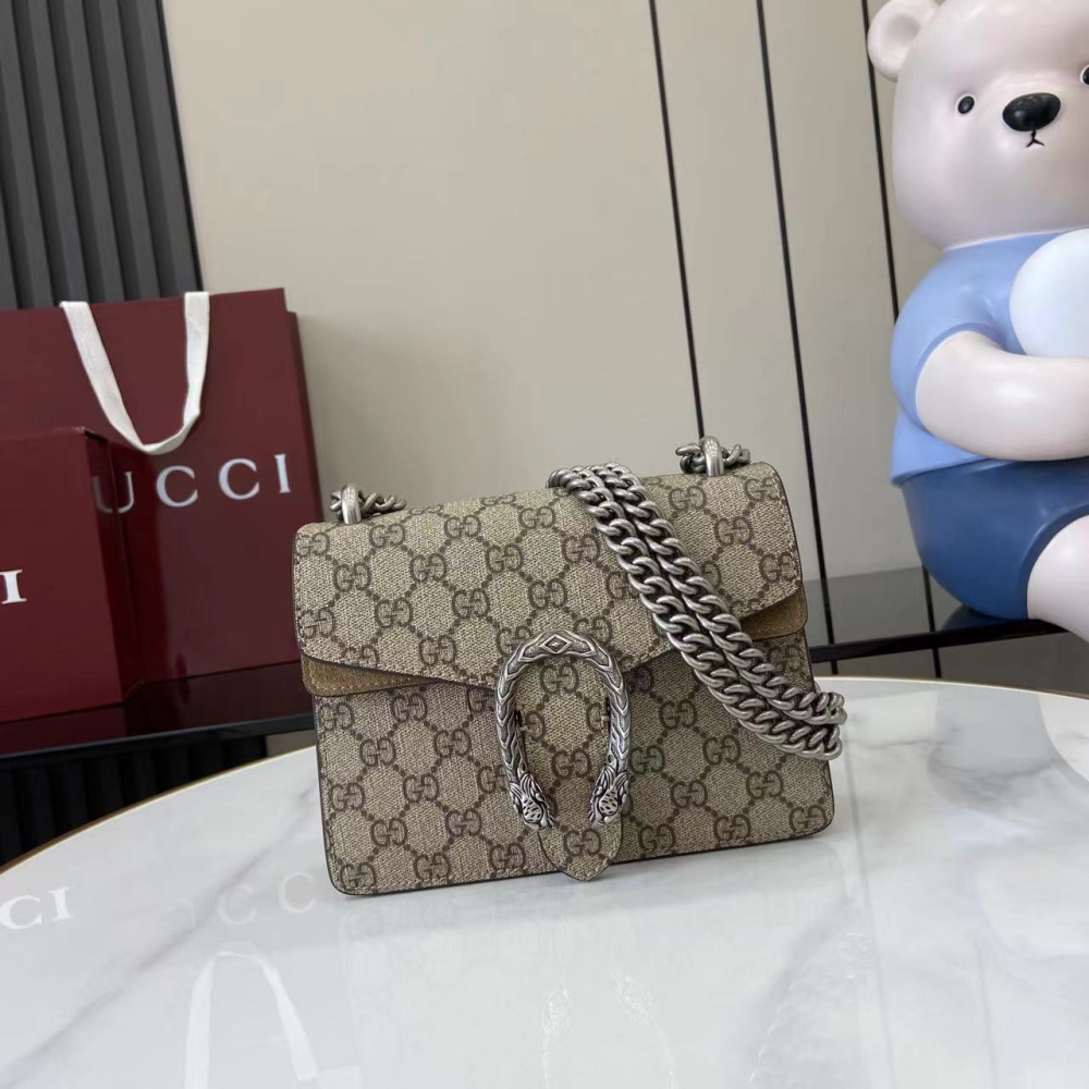 Bolsa Gucci Dionysus GG Estampa Marrom 20x16x5cm