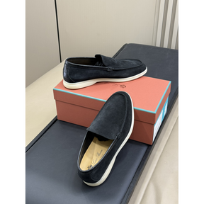 Summer Walk Loro Piana Loafer em Camurça Preto