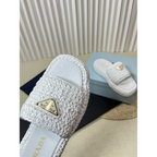 Prada Flatform em crochê Branca